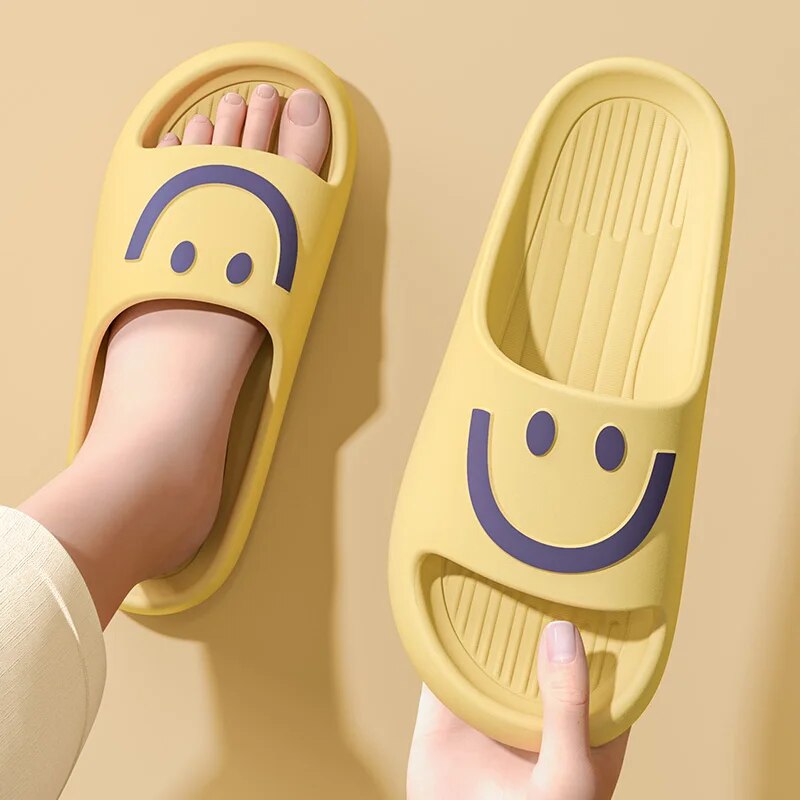 Men'S Shoes With Platform - Smiley Face Cloud Slippers Women Men