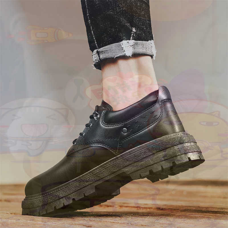 Men'S Shoes Good For Wide Feet - Dark Natural Leather Fashion Trainers Tennis