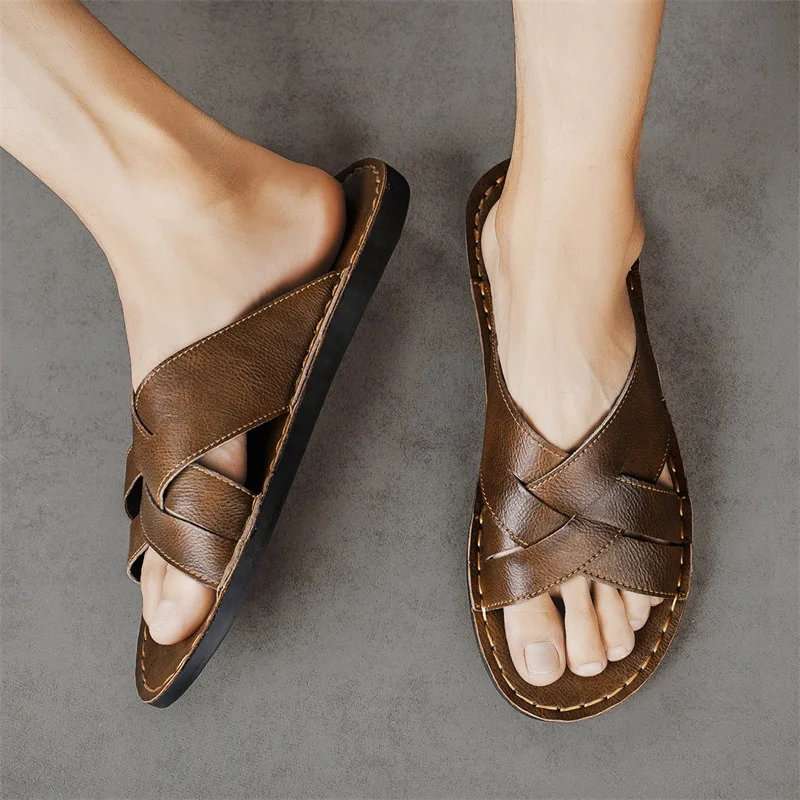 Genuine Leather Men Casual San - Men'S Shoes Qn review and price