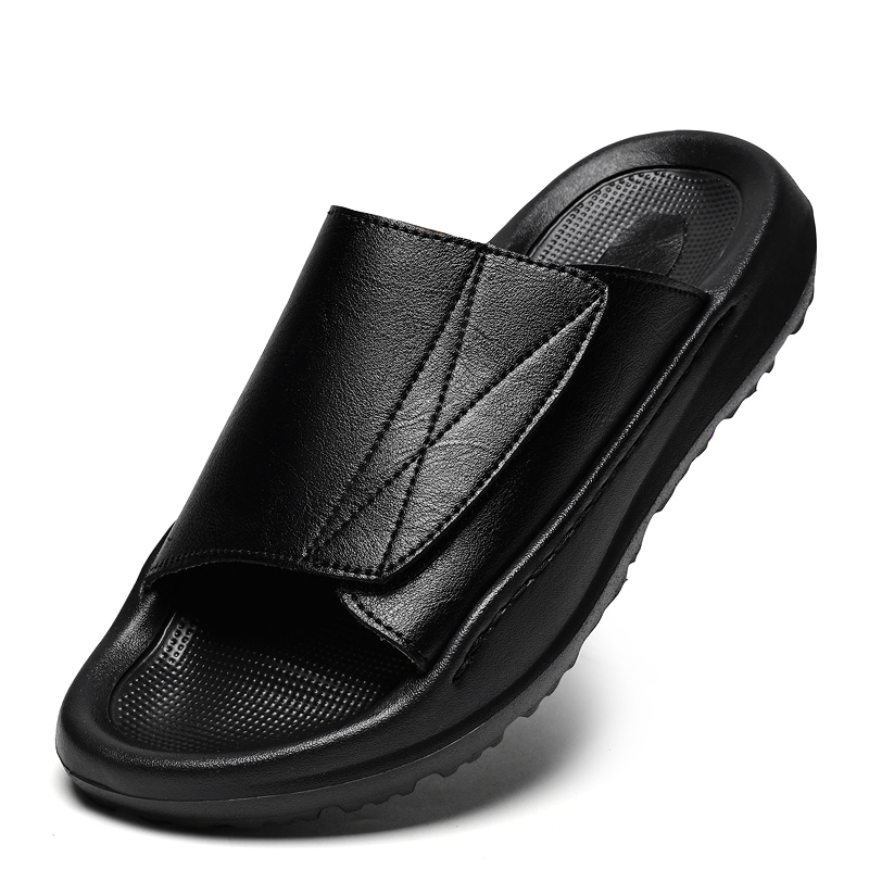 Easy-top Leather Slide Slipper - Men'S Shoes With Velcro review and price