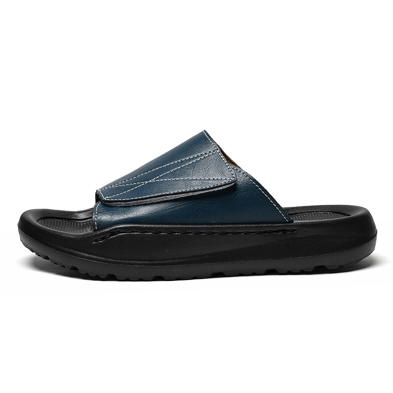 Easy-top Leather Slide Slipper - Men'S Shoes With Velcro review and price
