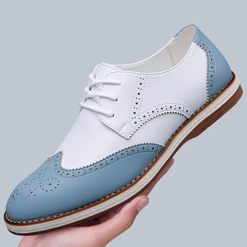 Mens White Blue Two Tone Brogu - Men'S Shoes Brogues review and price