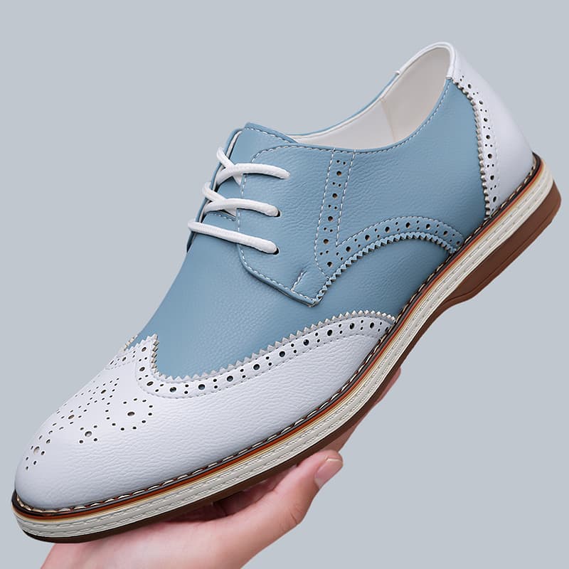 Mens White Blue Two Tone Brogu - Men'S Shoes Brogues review and price