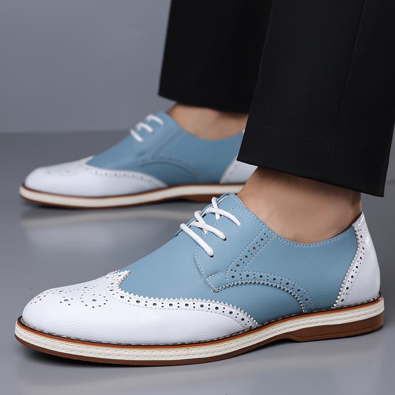 Mens White Blue Two Tone Brogu - Men'S Shoes Brogues review and price