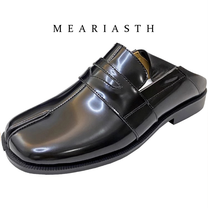 black Tabi Shoes Split Toe Pat - Men'S Shoes Qn review and price