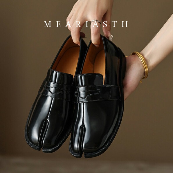 black Tabi Shoes Split Toe Pat - Men'S Shoes Qn review and price