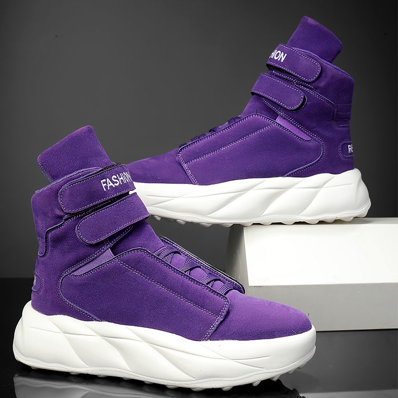 2026 Purple High Top Sneakers  - Men'S Shoes With Velcro review and price