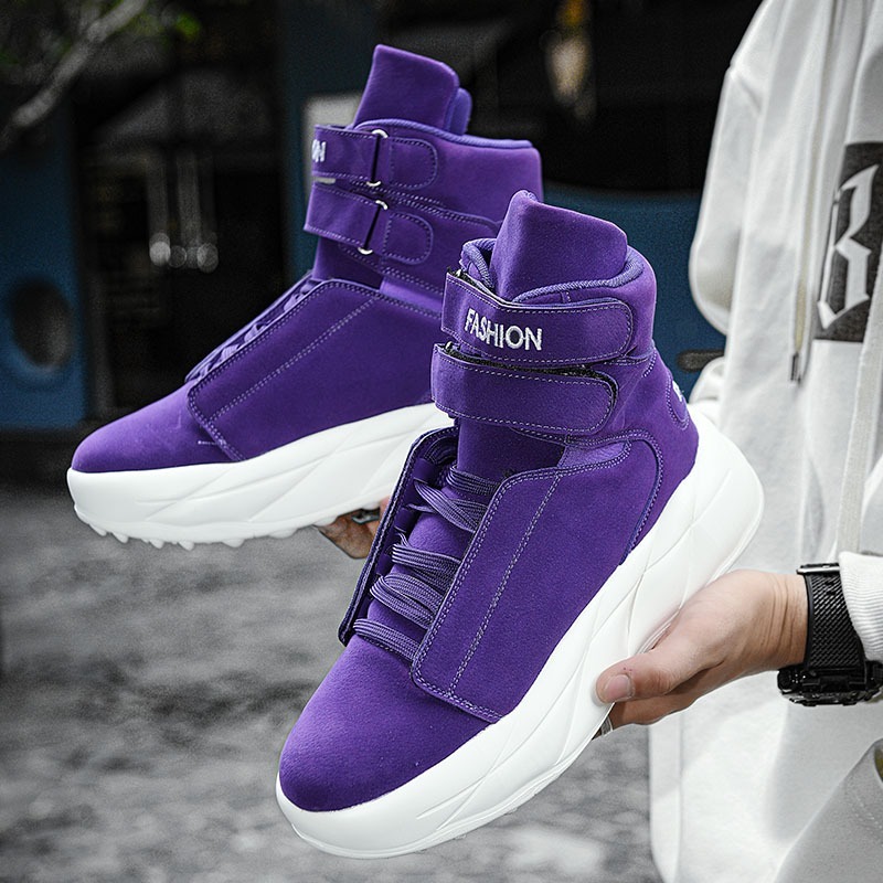 2026 Purple High Top Sneakers  - Men'S Shoes With Velcro review and price