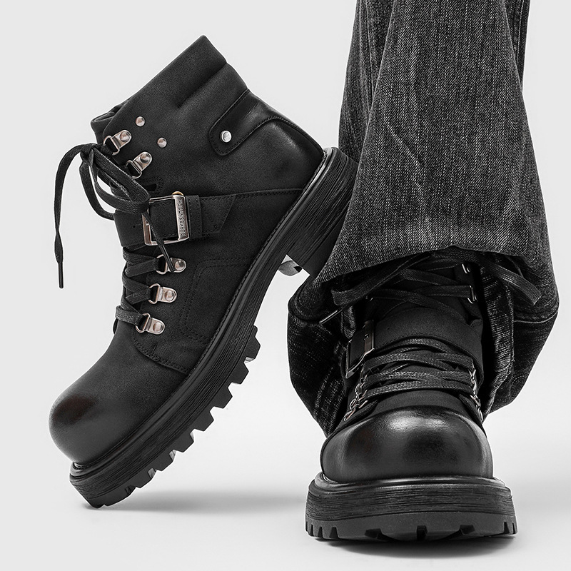 Brand Men Leather Boots Motorc - Men Shoes Brands review and price