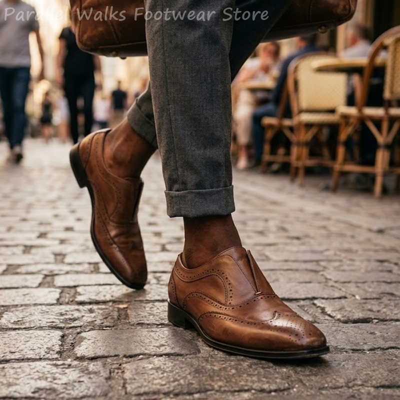 Mens Brown Leather Brogue Shoe - Men'S Shoes Brogues review and price